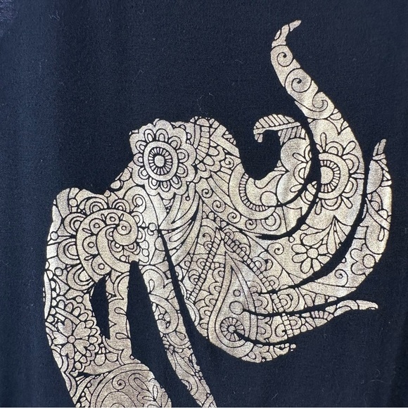 Black Tank Top with Gold Mermaid Design - Picture 3 of 4